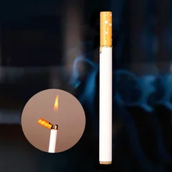 Creativity Metal Cigarette Shaped Lighters Free Grinding Wheel Pocket Mini Compact Butane Gas Lighter Cigarette Accessories New