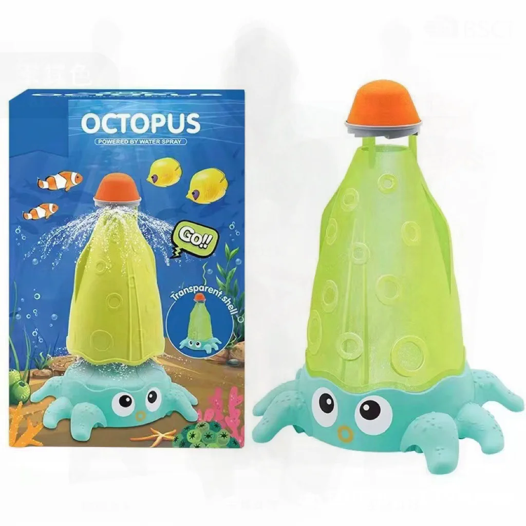 ของเล่นน้ำรูปปลาหมึกยักษ์แบบพ่นน้ำแรงดันสูงสำหรับเด็ก เล่นสนุกกลางแจ้ง เสริมสร้างพัฒนาการทางประสาทสัมผัส ทำจากพลาสติก
