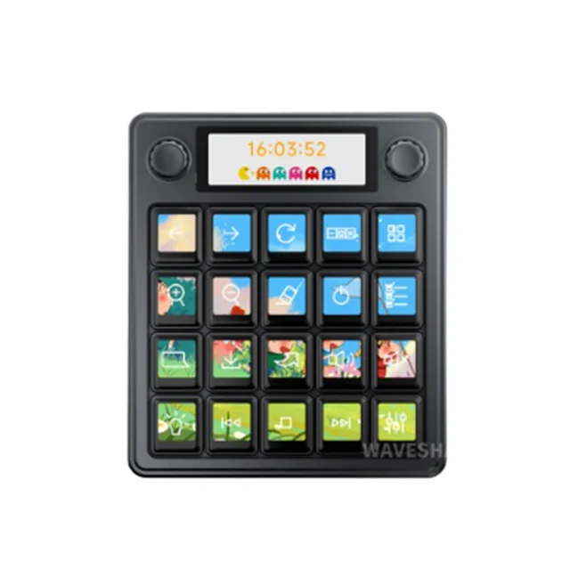 Chipboard Waveshare MK20 Multi-Functional AI Voice Control Panel Onboard 0.85inch Mechanical LCD Macro Keys Dual-Knob