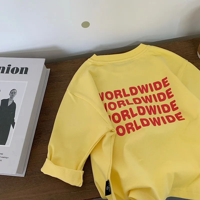 RAISE Herbst Kinder Jungen T-Shirts 2026 Buchstaben-Print Kinder Jungen Langarm Vielseitig Lässig 2-8 Jahre Baby Jungen Pullover Oberteile – Detail 8