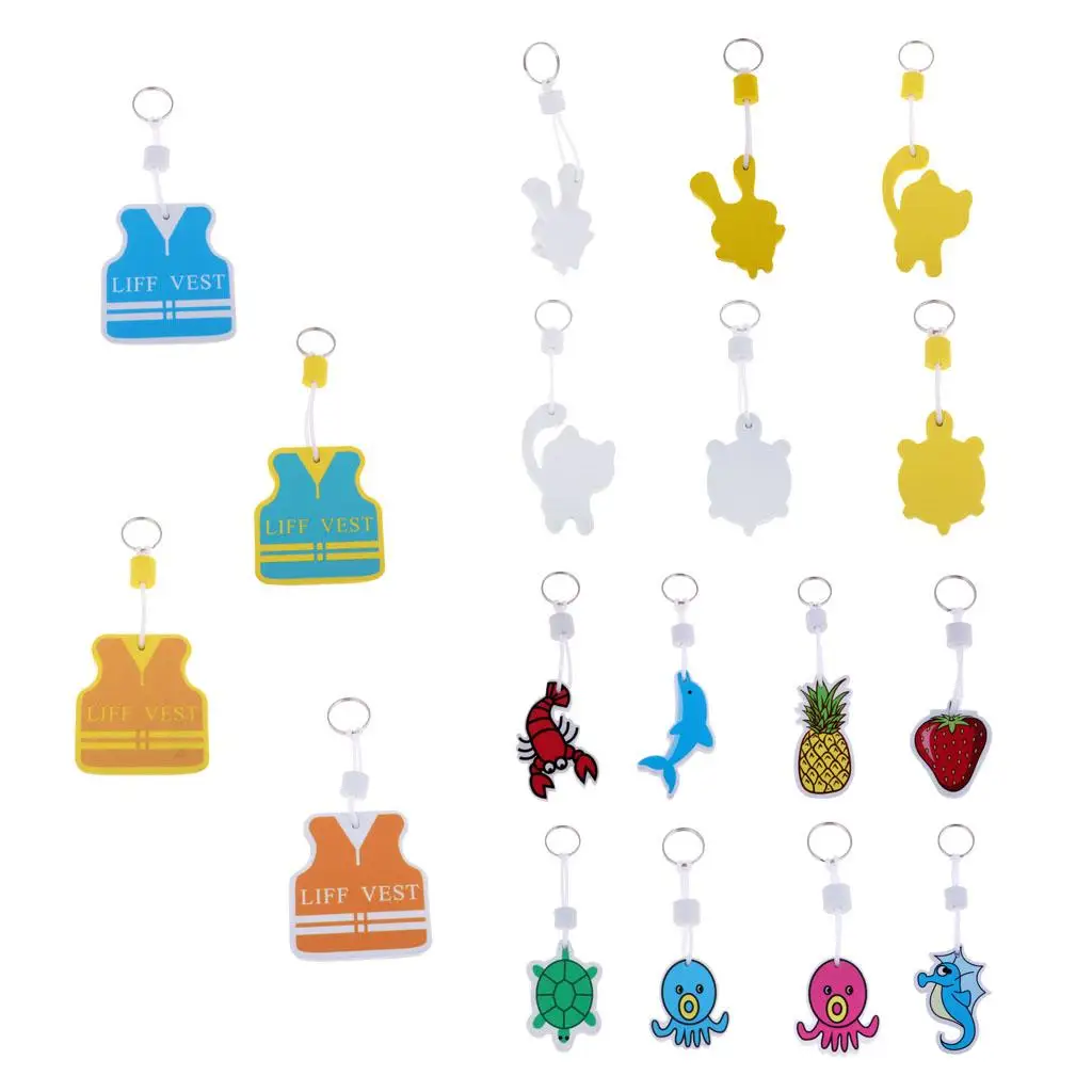 Lightweight EVA Floating Assorted Shape Key Keychain Floater