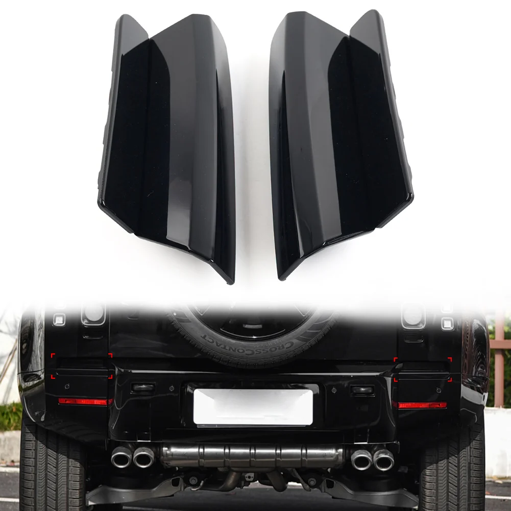 

2Pcs Glossy Black Car Rear Bumper Side Inserts Moulding Cover For Land Rover Defender 90 110 130 2020 2021 2022 2023 2024