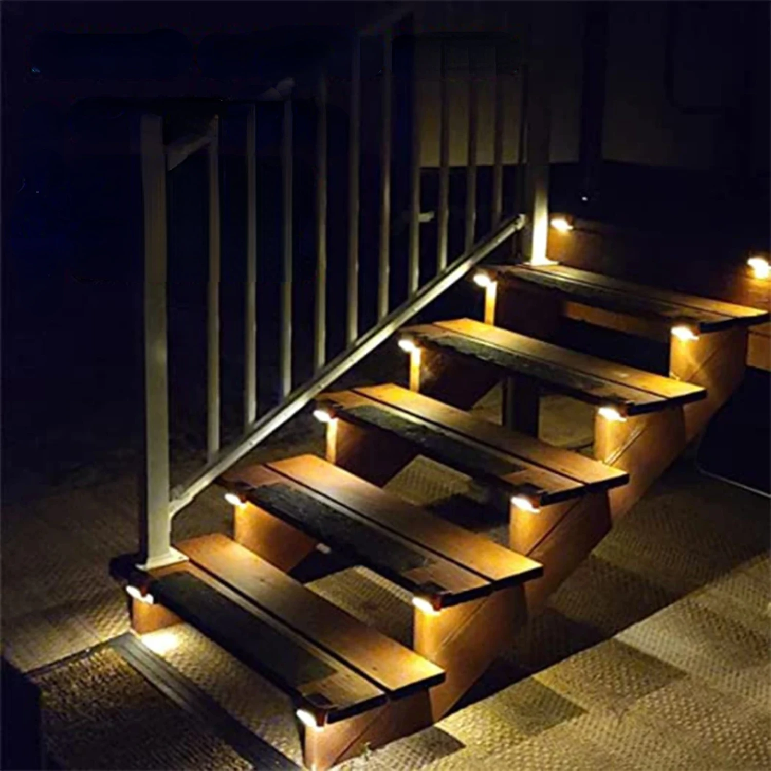 

Warm White Solar Step Lamp Path Stair Outdoor Garden Lights Waterproof Balcony Light Decoration Patio Stair Fence Light New