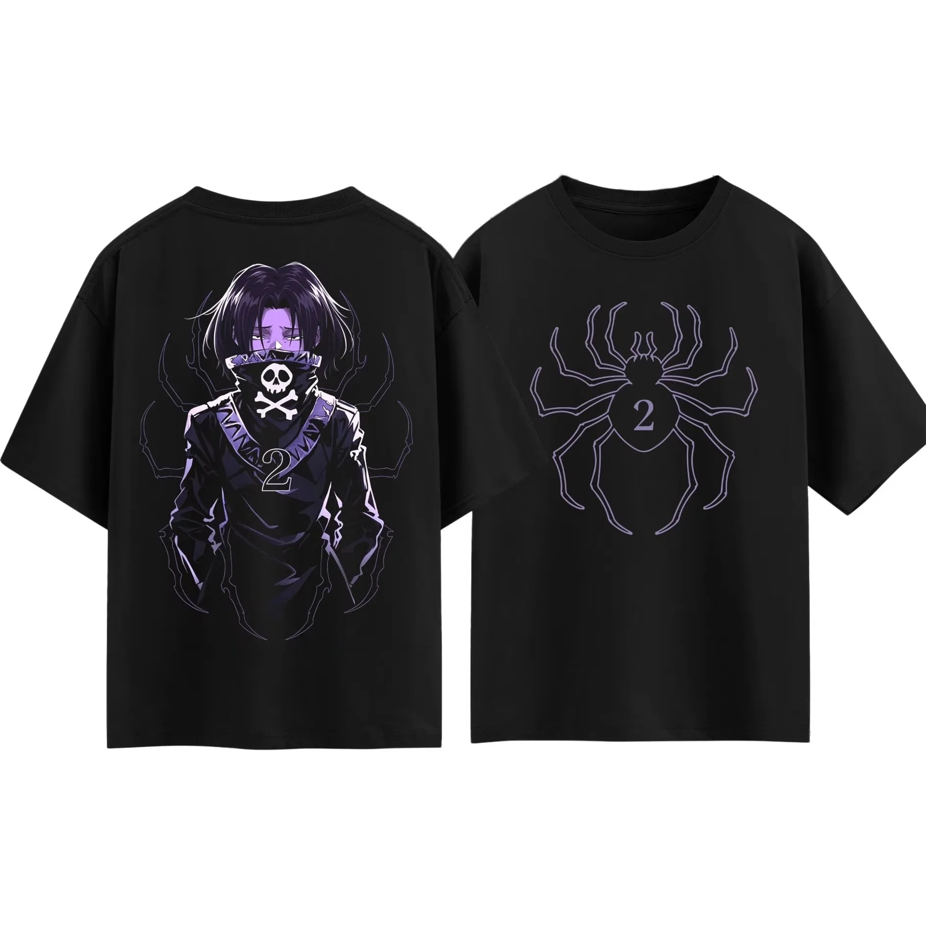 Hunter X Hunter Feitan Phantom Troupe Print T‑Shirt Anime Harajuku Streetwear Unisex Oversized Short Sleeve Fan Gift Tee Tops