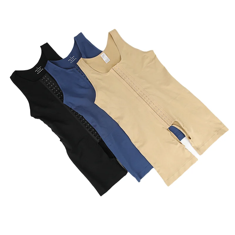 

Miss Moly Compression Shapewear for Men Tummy Control Full Body Shaper Open Crotch Bodysuit Hook Closure Sleeveless Underwear