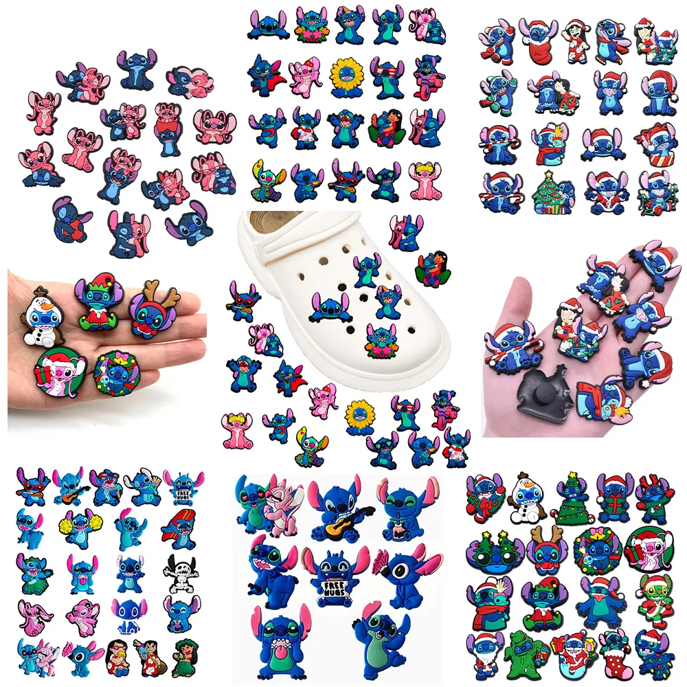 

Hot Toys 8-22Pcs Disney Stitch Shoe Charms Cartoon DIY Shoes Accessories For Clogs Sandals Decorations X-mas Parties Kids Gifts