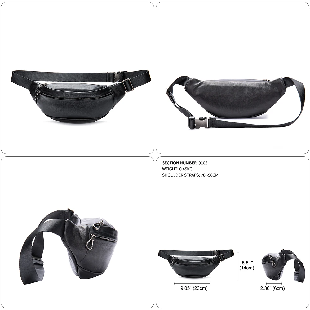 Imagem -05 - Mva-fanny Pack de Couro Genuíno Masculino Bolsa de Cintura Masculina Bolsas para Celular Bolsa de Ombro Casual Moda Marido