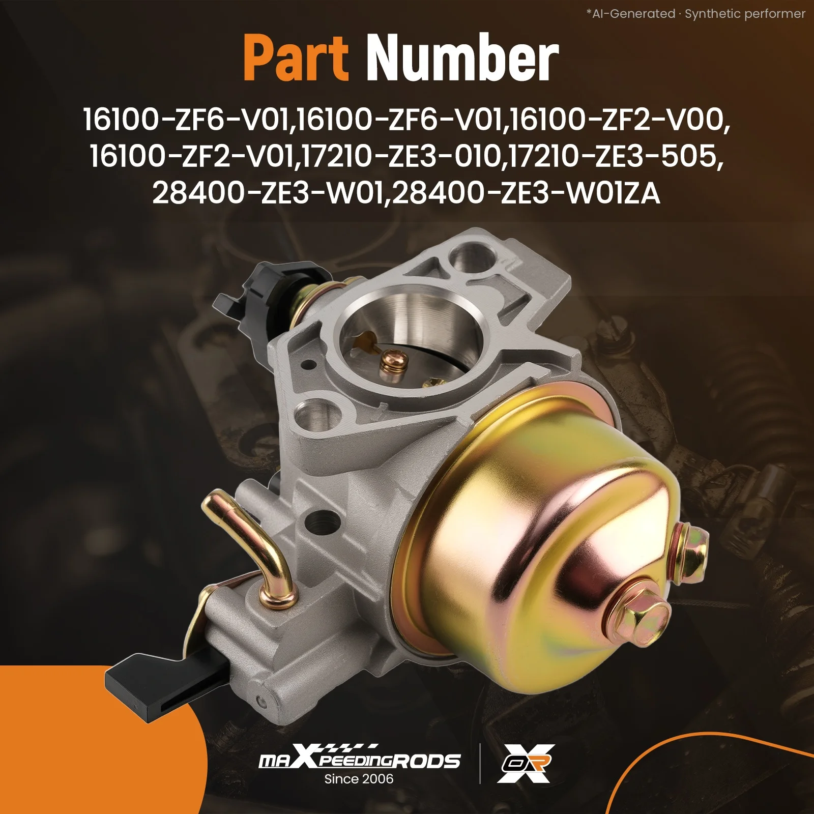 Carburetor Kit for Honda GX340 GX390 11HP 13HP Generator 16100-ZF6-V01 Engines