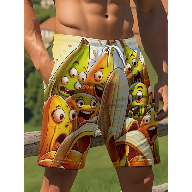 

Summer Funny Banana Cartoon Beach Short Pants Men And Women's Outdoor Casual Streetwear Pants Quick Dry Breathable Short pants