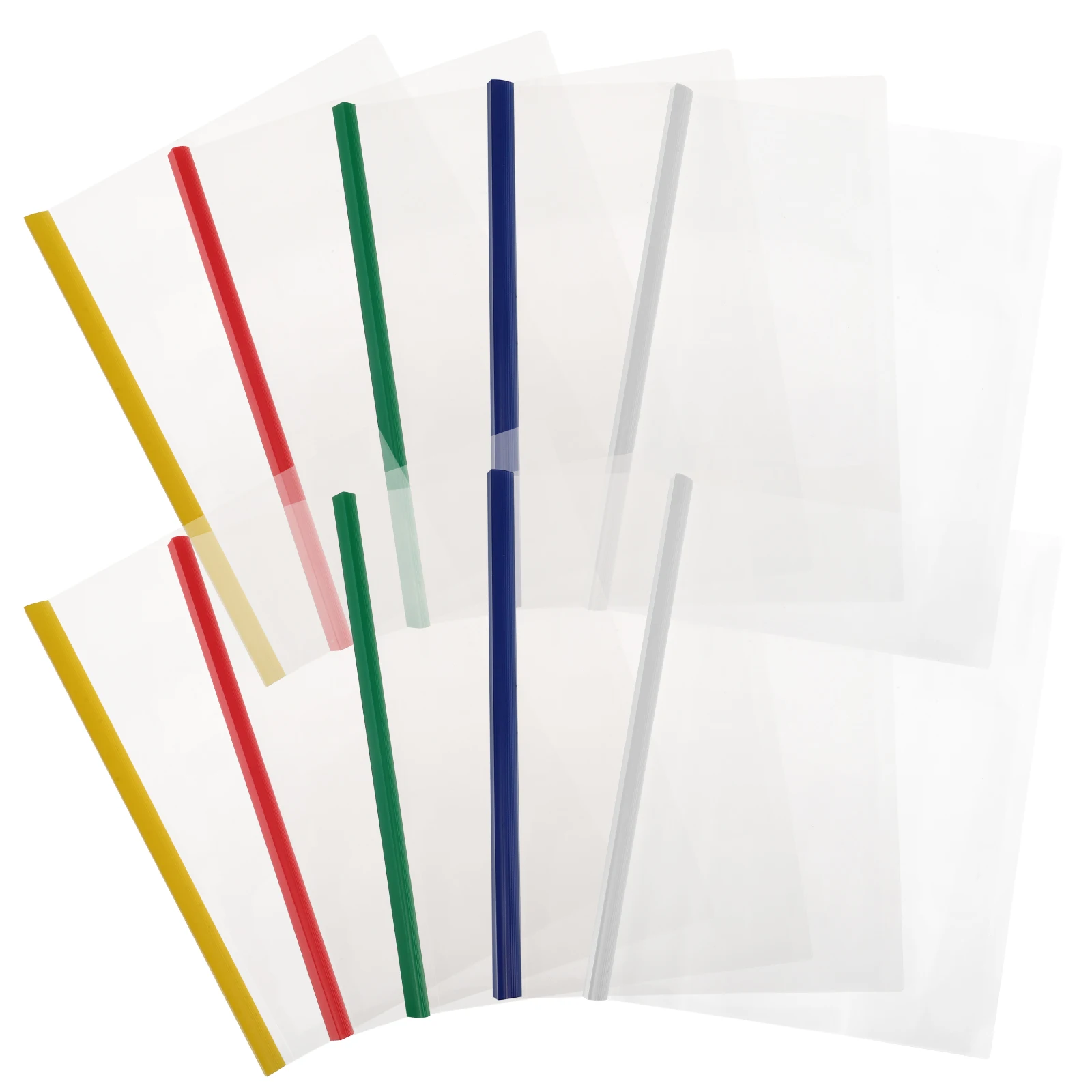 

10Pcs Clear Folders Plastic Slide Binder A4 Document Organizer File Folders Report Covers Portable Design Longlasting