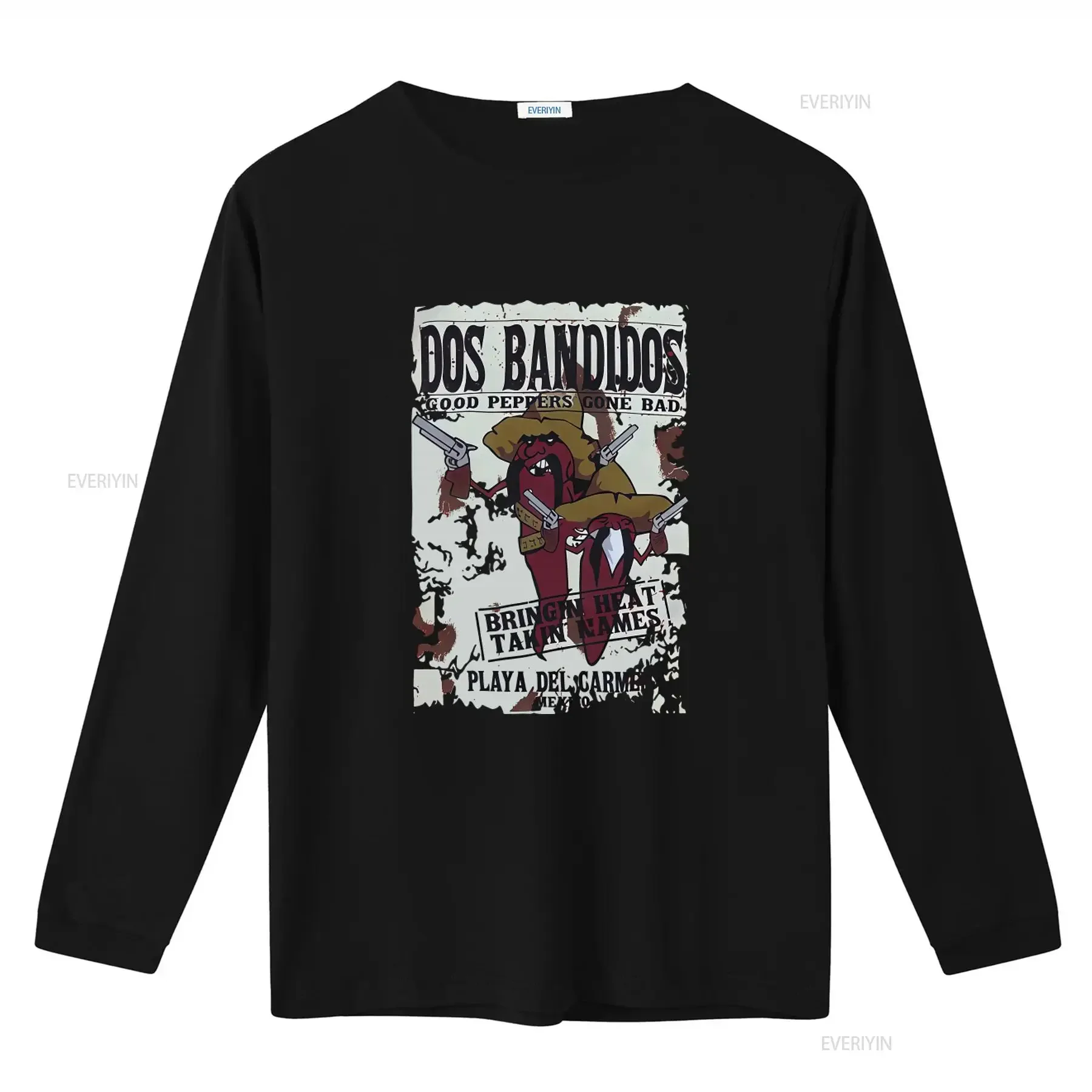 Dos Bandidos T Shirt Men Burnt Orange Cotton Crew Neck with Pepper Bandits Design vintage Washed graphic streetwear Stretched