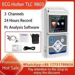 CONTEC TLC 9803 sistema di monitoraggio ECG dinamico 24 ore registratore Holter TLC9803 cavo ed elettrodi aggiuntivi gratuiti