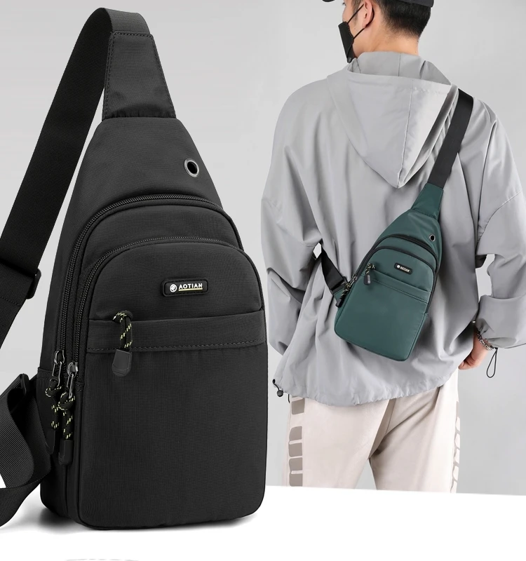 

Lightweight Men's Brand Small Casual Student Single Shoulder Backpack, Crossbody Bag, Trendy Chest Bag