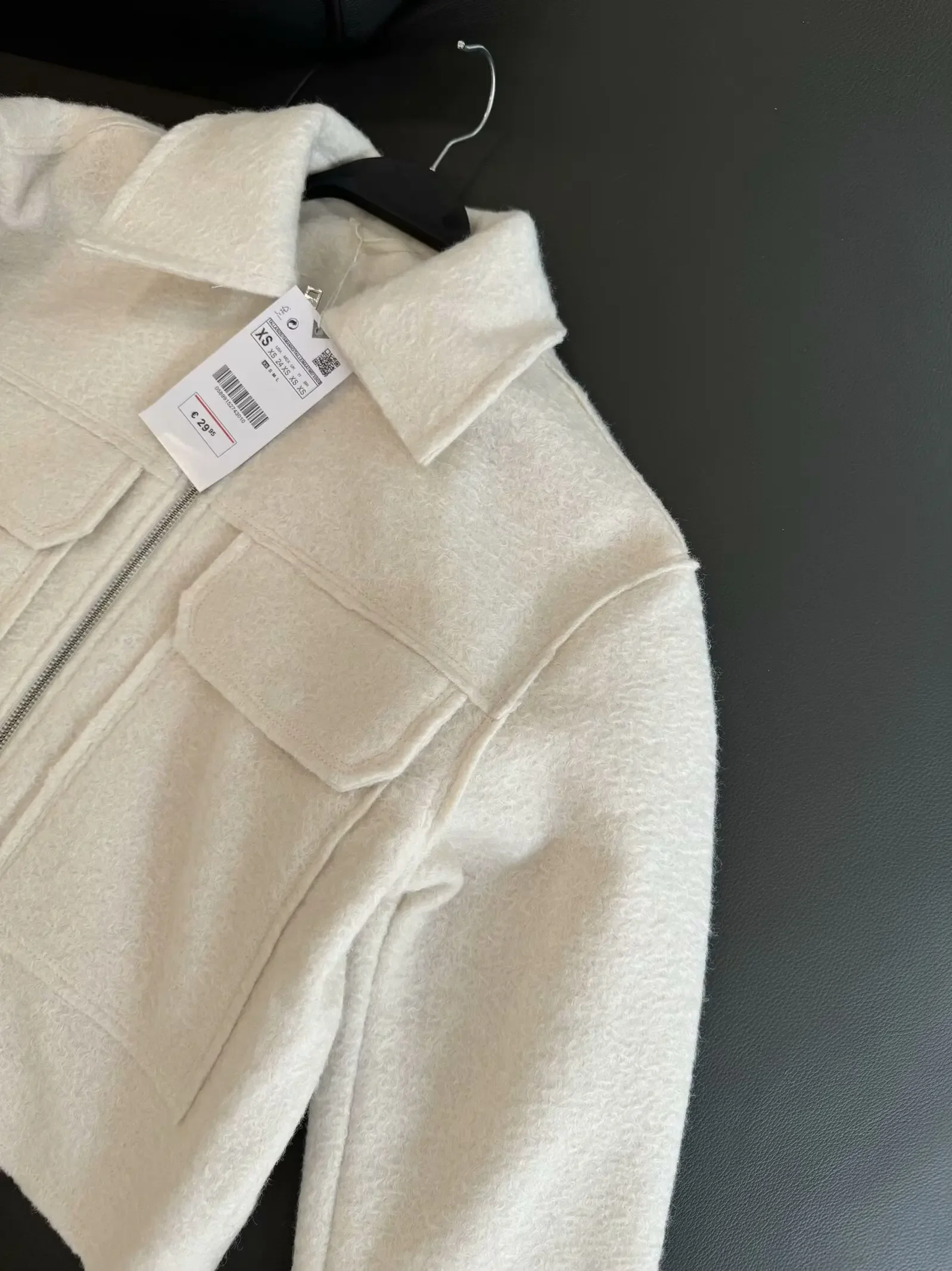 Veste en laine à revers court pour femme, manteau rétro, manches longues, fermeture éclair, haut chic, décontracté, décoration de poche à rabat, nouvelle mode