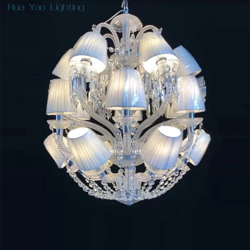 

French Designer Luxury Bedroom Glass Bend Pipe Crystal Pendant Light European Unique Creative Dining Room Bar Chandelier