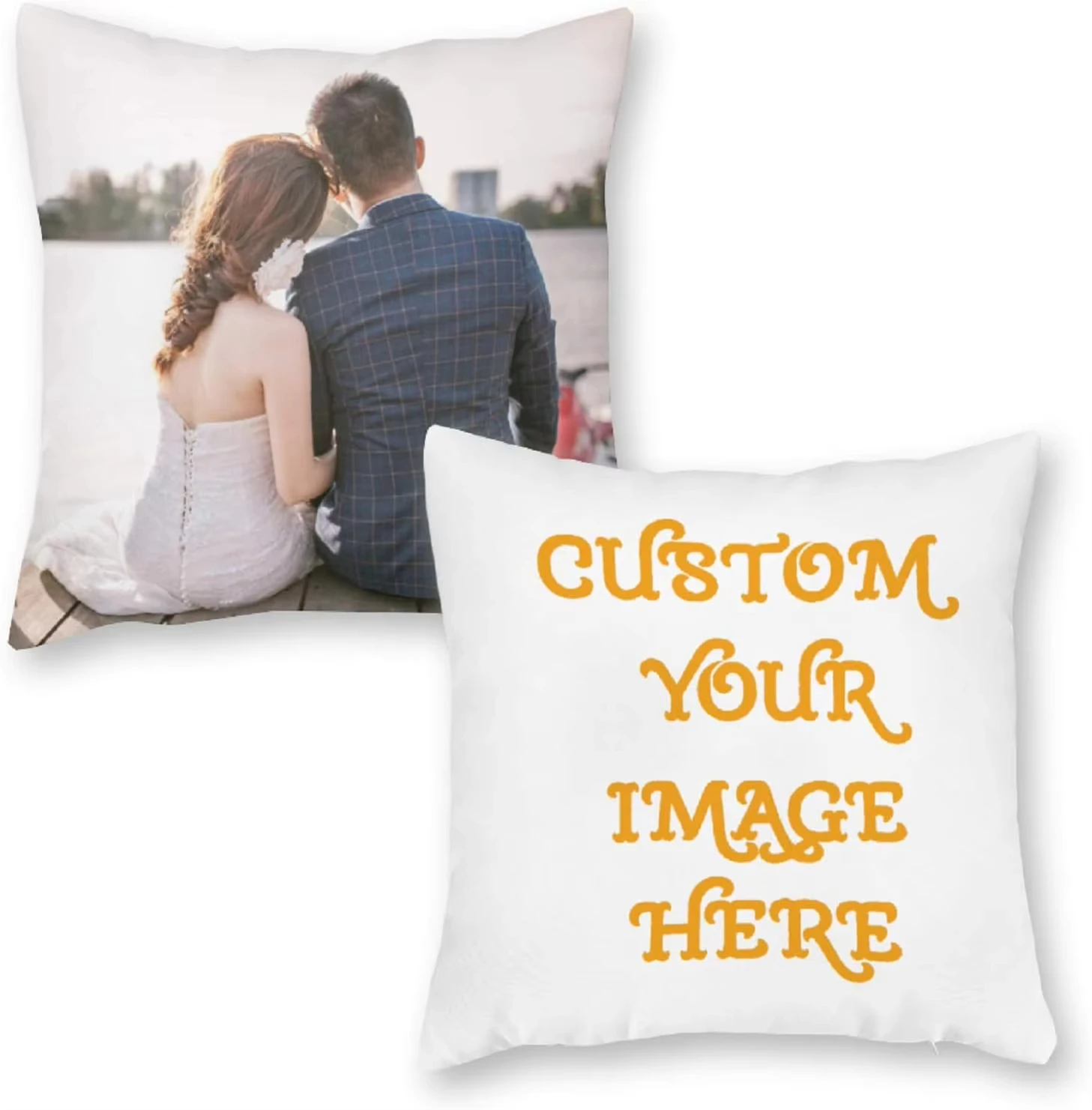 (Nur Kissenbezüge) Individueller Kissenbezug mit Bild, personalisierter Samt-Kissenbezug mit Foto, Geschenke für Freund, Freundin