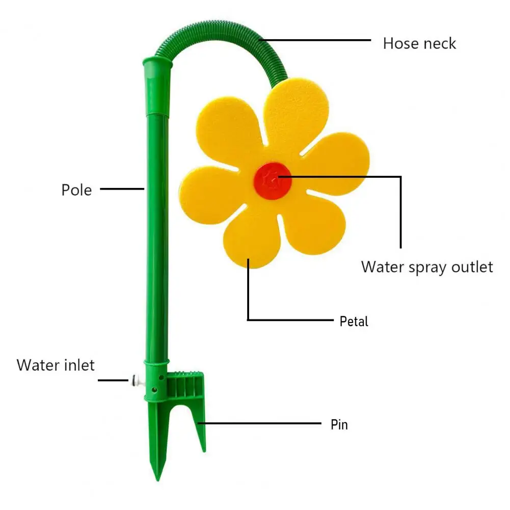 Outdoor Water Sprinkler Daisy Water Sprinkler Daisy 360-degree Rotating Sunflower Lawn Sprinkler Dancing Flower Water for Garden