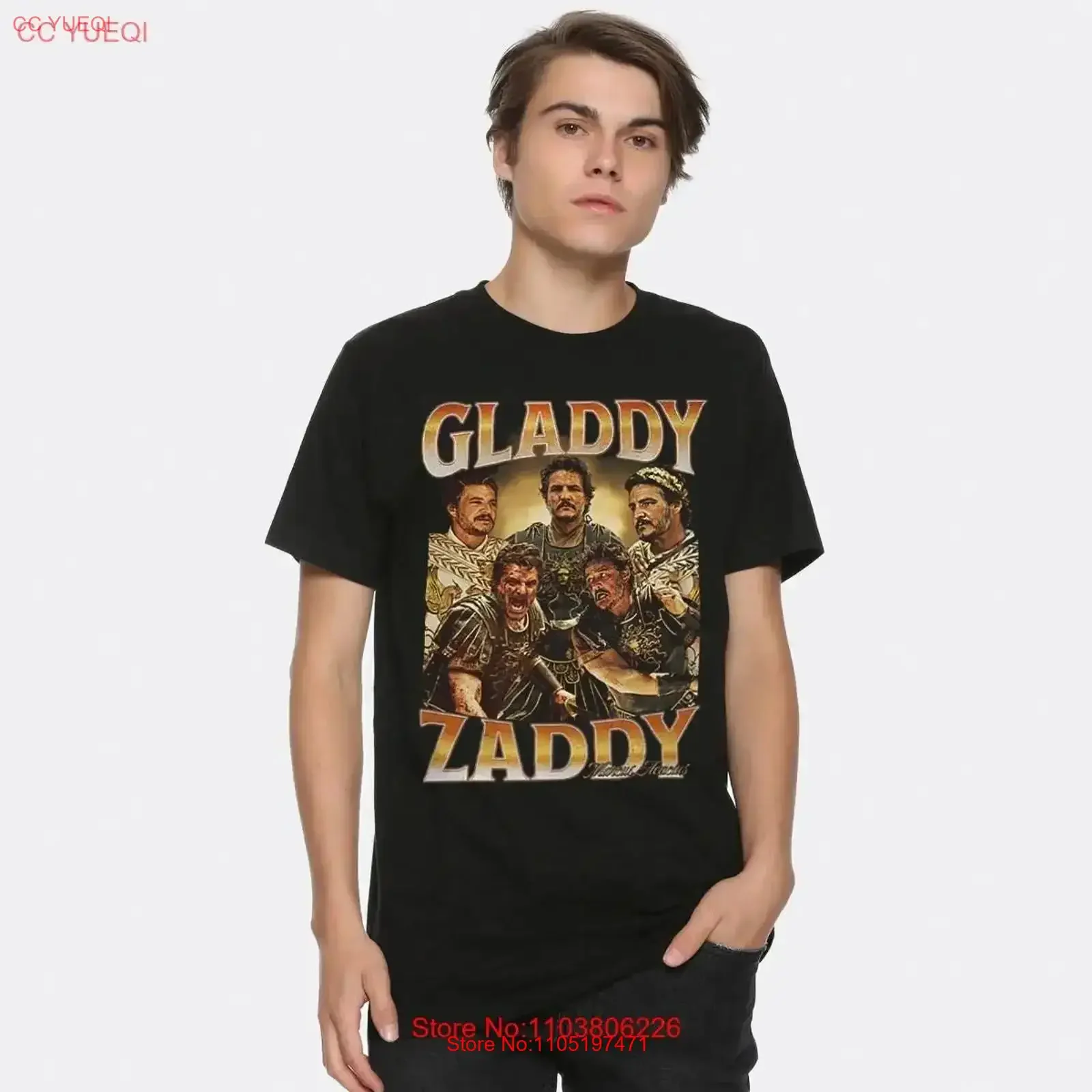 Gladiador 2 Gladdy Zaddy Pedro Pascal camiseta tallas GLD 05566 vintage lavado Unisex elegante cómodo transpirable streetwear