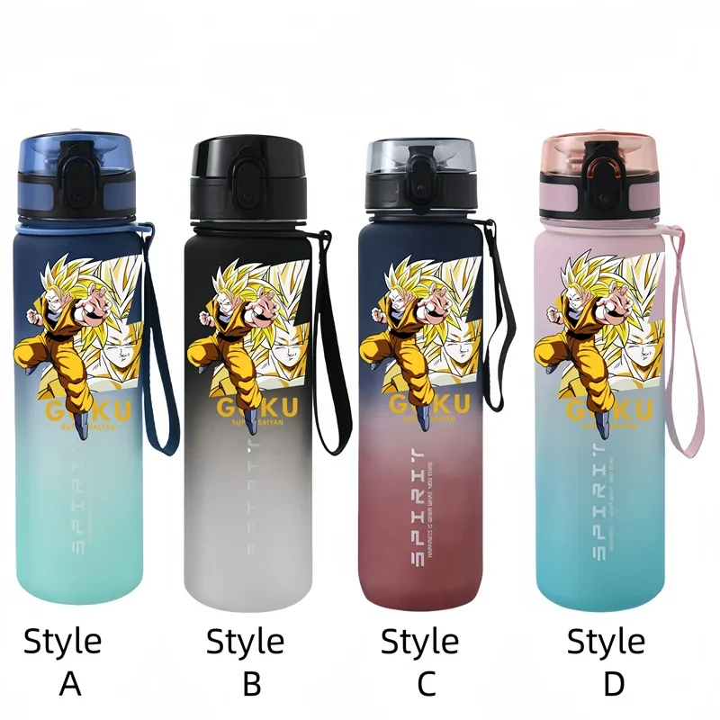 Dragon Ball 650ml Fitness and Sports Direct Drinking Plastic Anti-drip Water Bottle Goku Vegeta Children and Students Capacity