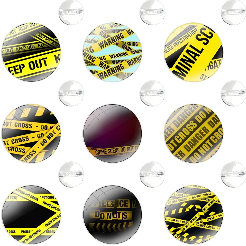 Yellow bundle crime scene Badge Brooch Pin Accessories For Clothes Backpack Decoration gift