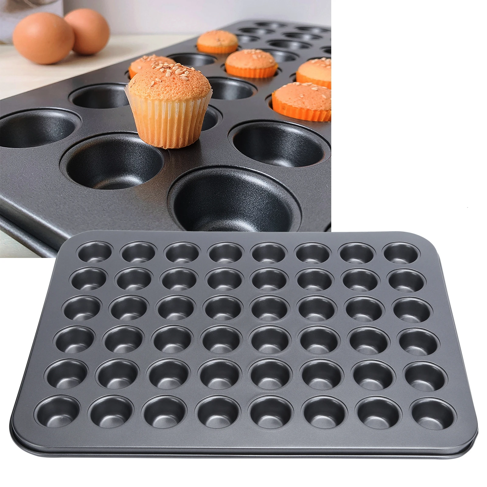 

ZK40 48Cup NonStick Mini Round Cupcake Pan Tray Baking Mould Bakeware Cooking Accessory