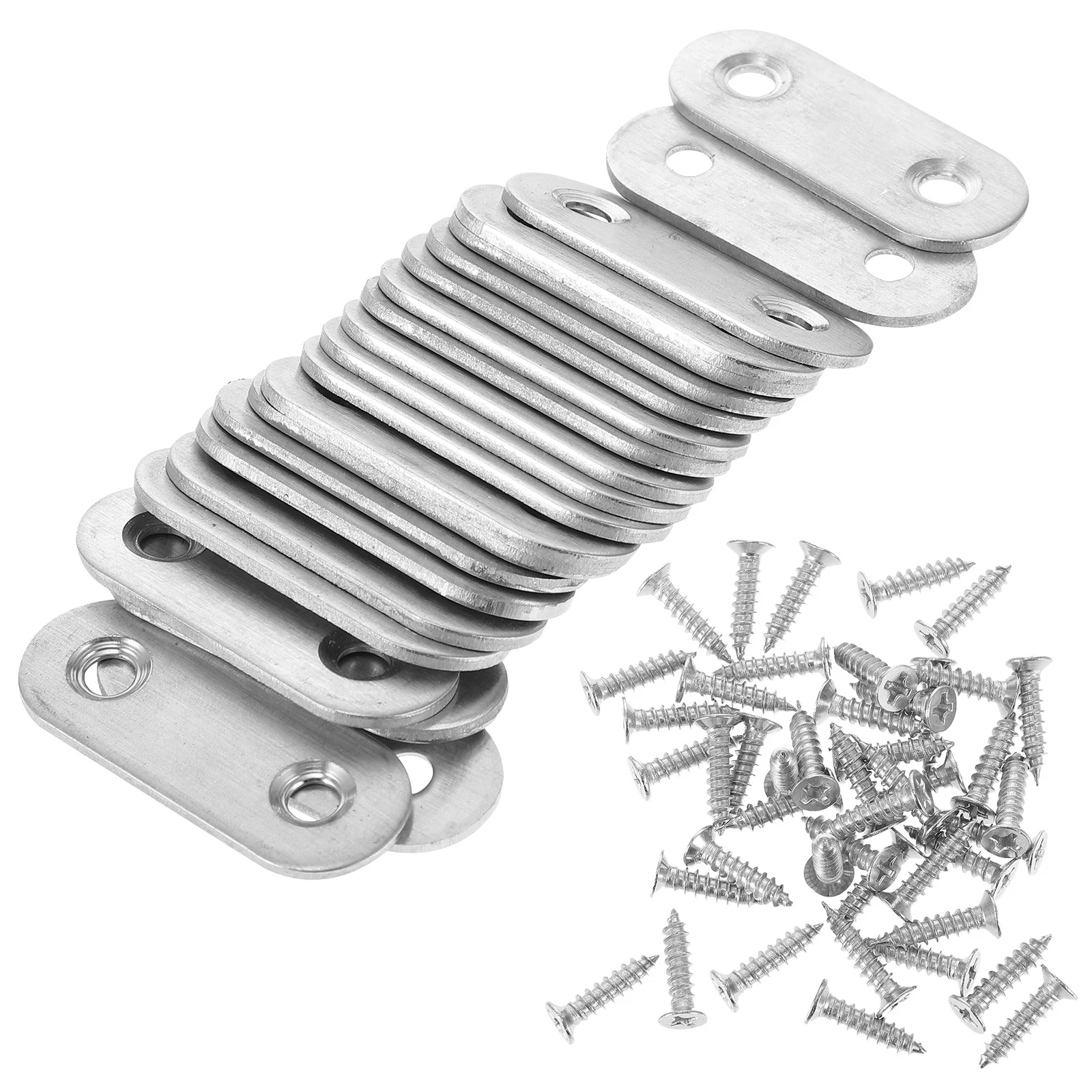 22Pcs Stainless Straight Brackets Furniture Braces Stainless Steel Metal Mending Plates Flat Brackets for Wood Reinforcement