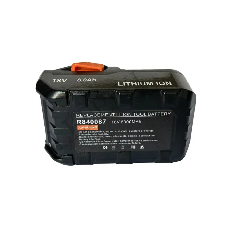 Outils de perceuse sans fil pour batterie au lithium Ridgid, R840087, AC840087P, 8000mAh, 18V, R840083, R840085, R840086, AC840085, AC840086, AC840089