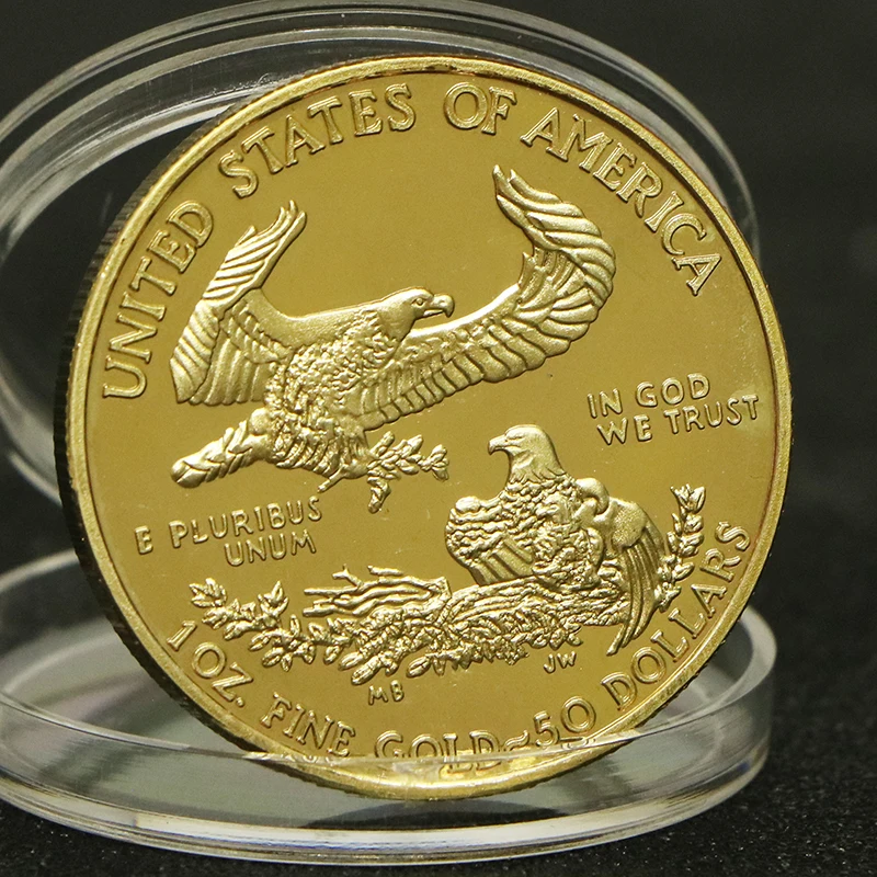 2023 الولايات المتحدة الأمريكية ليبرتي النسر 33*3 مللي متر لا "نسخة" عملة الذهب الأمريكي الولايات المتحدة النسر الحرية في الله نحن نثق بهدايا تذكارية #6