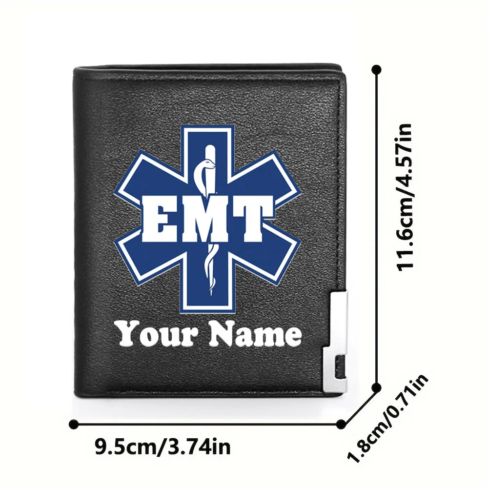 Personalized Classic Emergency Medical Technician Design Customized Your Name Men's Card Holder Short Wallet