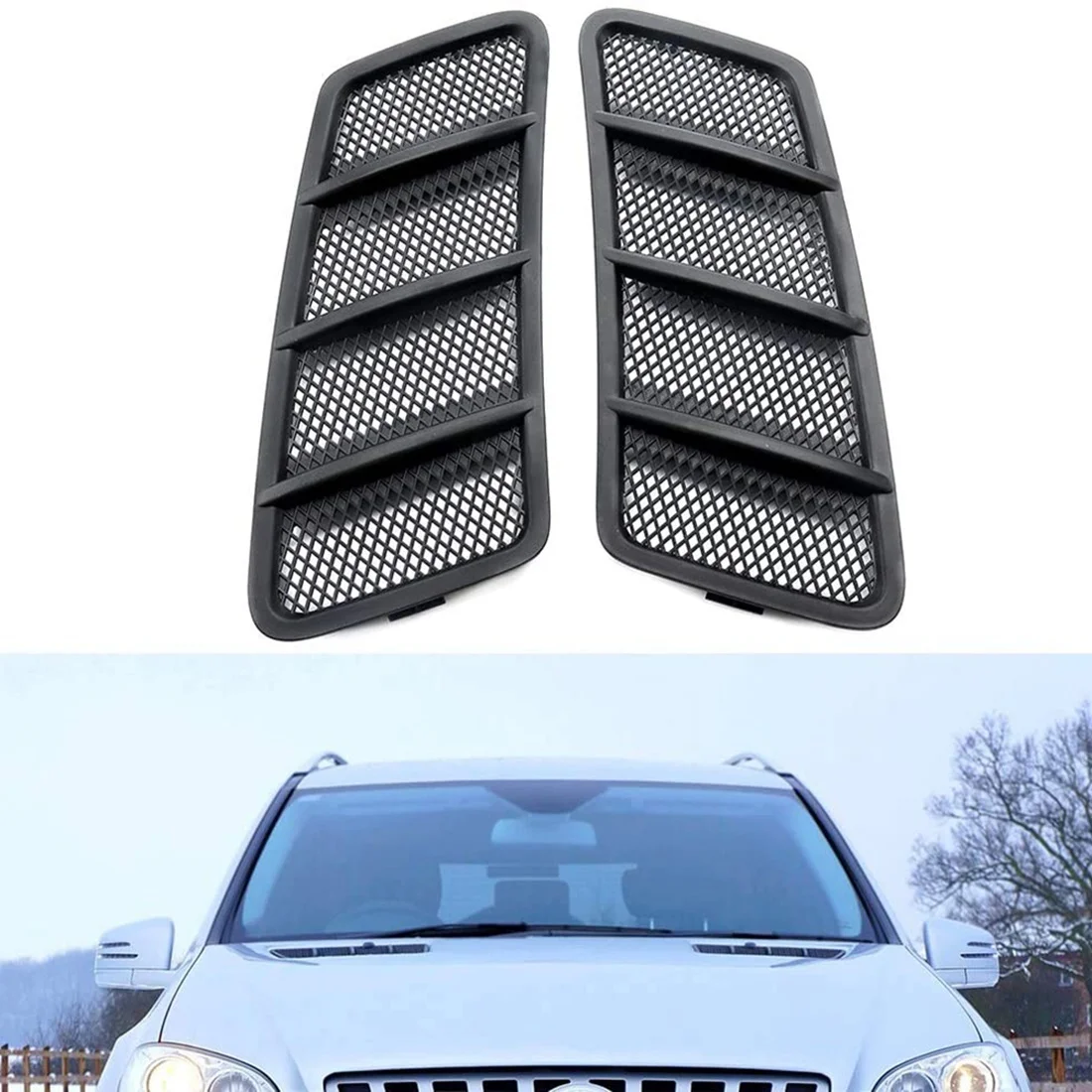 Rare Hood Vents, Left And Right Side Air Grille Cover For Mercedes Benz W166 GL/ML-Class 2012-2015 1668800105 1668800205