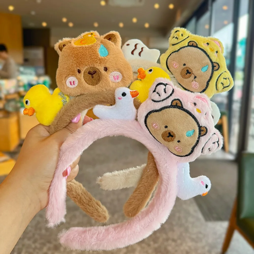 Diadema de Capybara de dibujos animados de estrella de estilo coreano, diadema de muñeca de Anime linda, herramienta de maquillaje, diadema de lavado de cara para fiesta, nueva moda