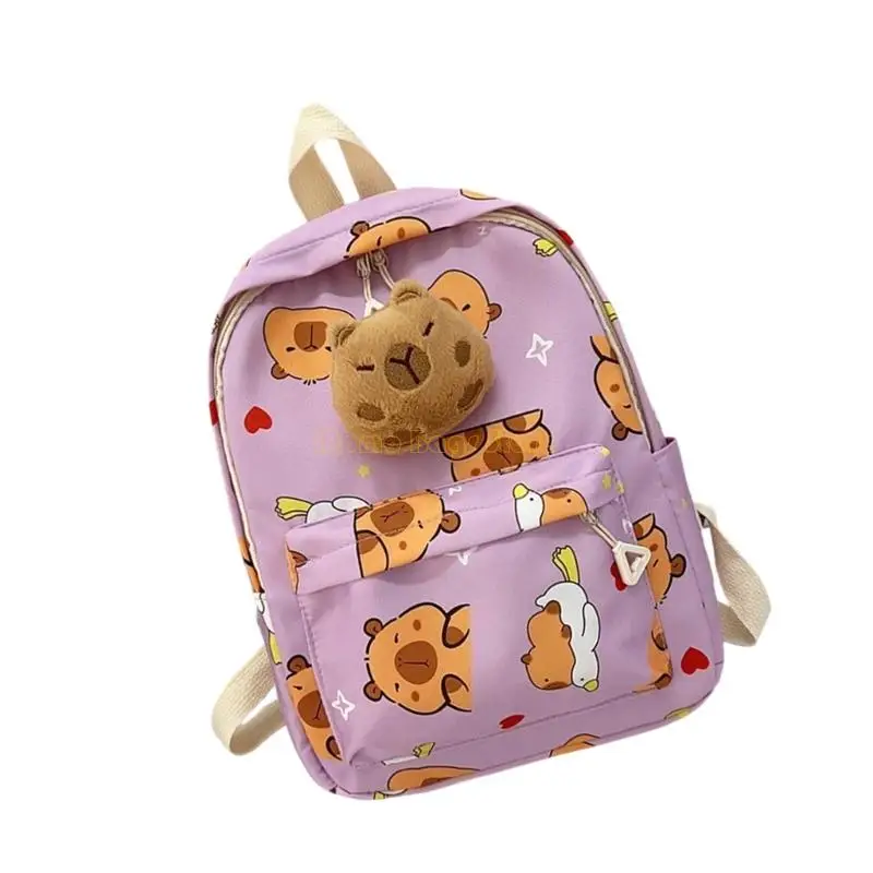 X90D Leichtes Kinder -Rucksack mit lustigen Capybara -Cartoon -Schultasche für Kind