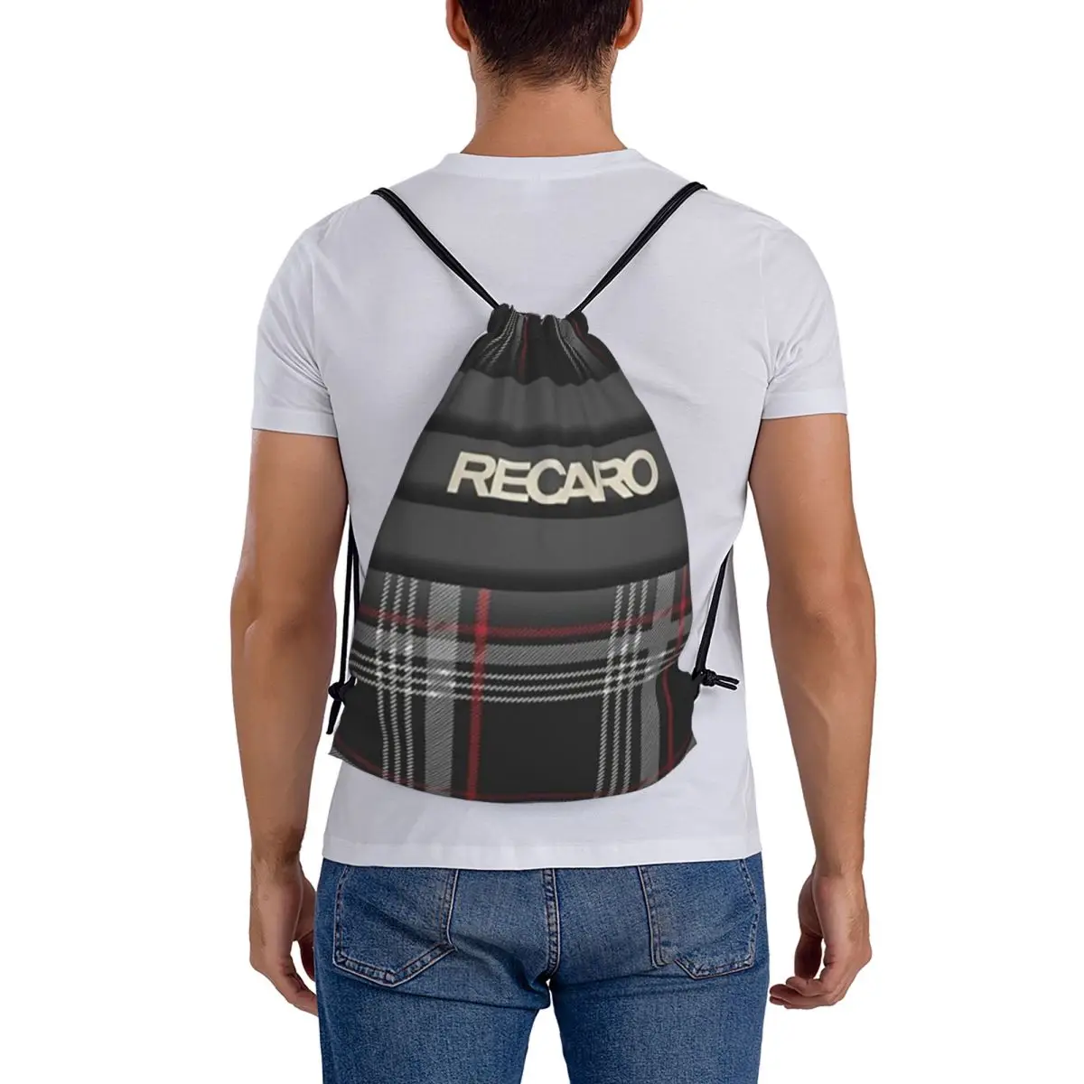 Tartan Plaid Recaros Backpacks Portable Drawstring Bags Storage Bag Book Bags for Man Woman Students