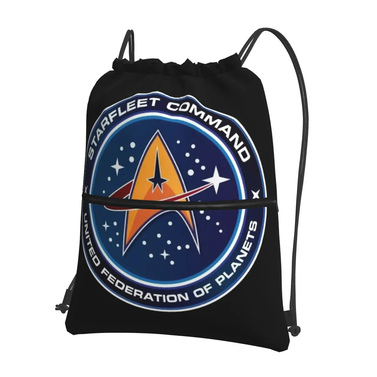 

Y2k Stars Treks Starfleet Commend Backpacks Portable Drawstring Bags Sports Bag Book Bags for Travel Students