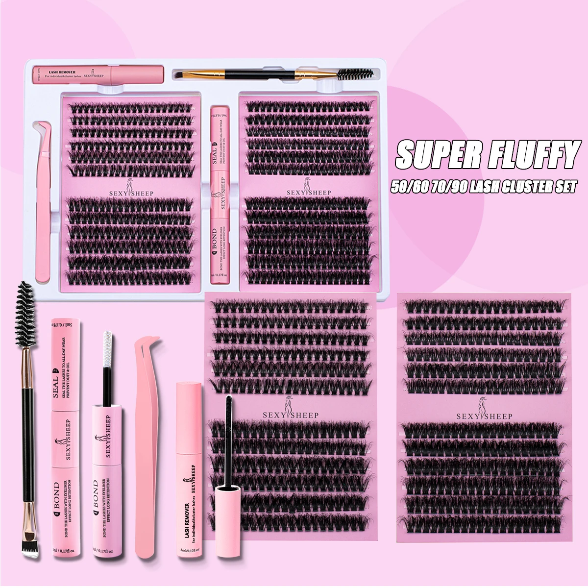 مجموعة أدوات تمديد الرموش DIY مع ربط الرموش والختم وملاقط الرموش وفرشاة ومزيل رموش الرموش #1