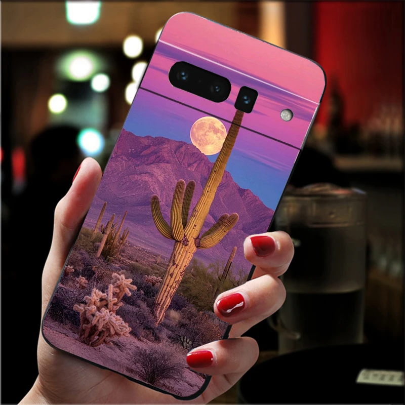

Phone Case For Google Pixel 10 9 Pro XL 9A 8 7 6 Pro Pixel 8A 7A 6A Pixel 8 7 6 5 Cactus Flower Case