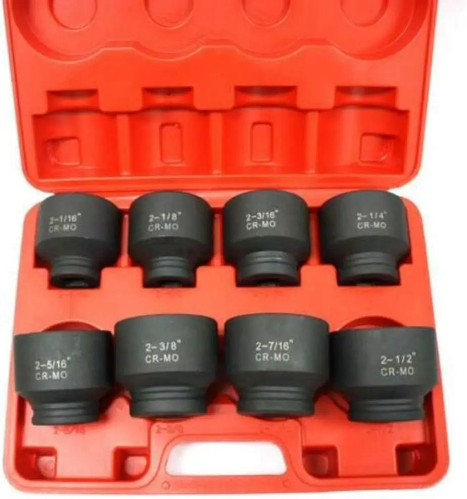 3/4 Inch Drive Impact Sockets | 8Pc Sae Set Jumbo Add-On Standard Air Easy To Read