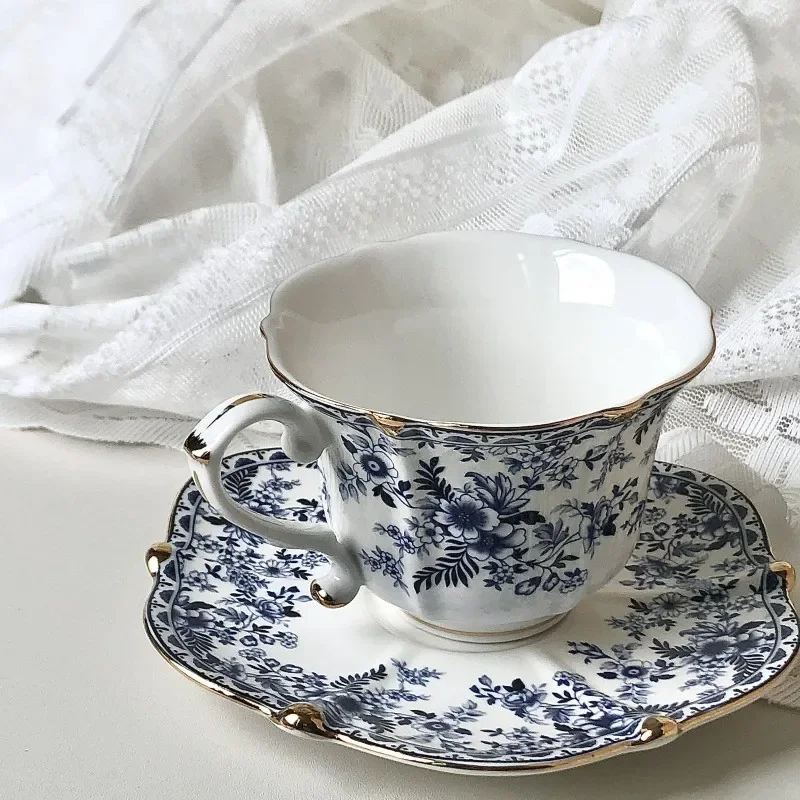 1set Vintage European Style Teacup And Saucer Ceramic Coffee Cup And Plate Drinking Cups  Afternoon Tea Drinkware Gifts