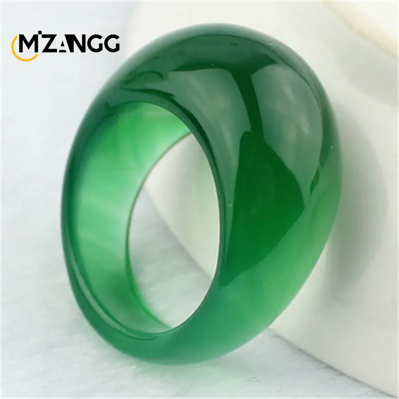 Natural Agate Chalcedony Ring Men\'s and Women\'s Agate Ornaments Jade Ring Dual-use Jade Pendant Fashion Jewelry Accessories Gift