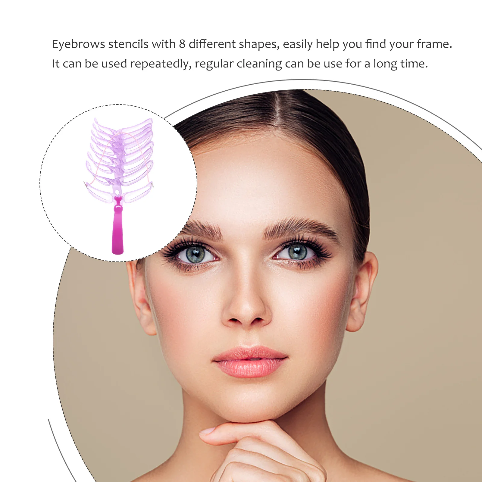 Juego de plantillas para cejas de 8 formas, crea cejas completas de aspecto Natural, herramienta de belleza DIY reutilizable para el cuidado diario, plantillas para cejas