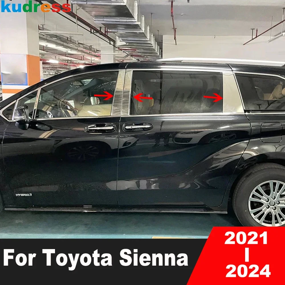 

Для Toyota Sienna 2021 2022 2023 2024 стальное окно автомобиля центральный столбик крышка отделка Средний B C столбики аксессуары