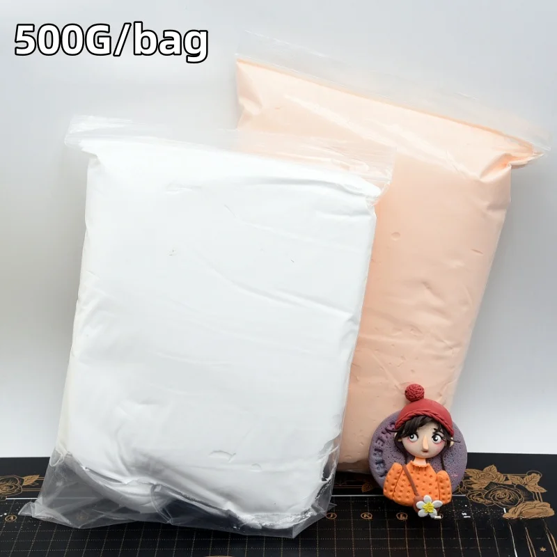 500g/bag Professional Ultra-light Clay Skin Color/white Soft Clay Clay for Students DIY Doll Craft Lessons Materials Plasticine