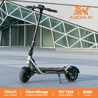 Kukirin A1 Foldable Electric Scooter, 800W Motor 48V 13Ah Battery,Max Speed 45Km/H, Maximum Battery Life Odometer 45Km, 10inch Vacuum Tire