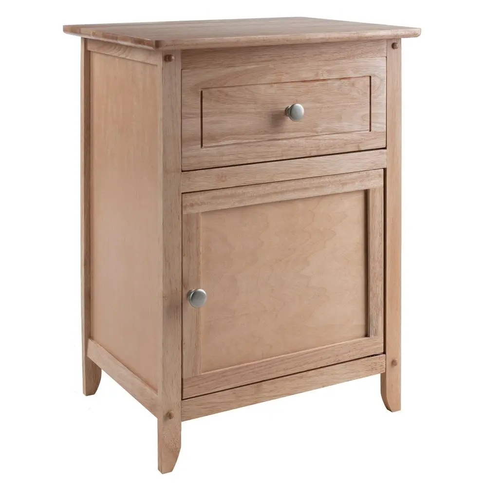 

25 x 18.9 x 14.96Inch Composite Wood End Night Table with Satine Nickel Knob, Natural 81115