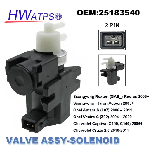 Válvula Solenoide de presión Turbo 25183540 para Captiva Chevrolet Cruze Opel Antara Ssangyong, 4818915, 96440385, 55599331, V246300131
