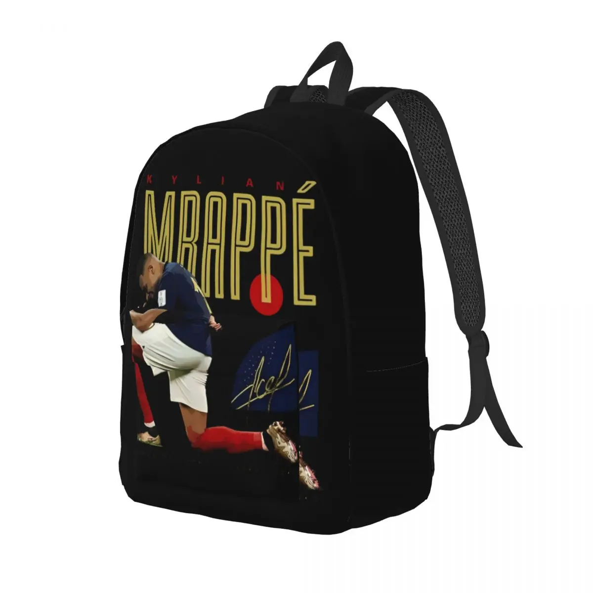 Soccer Mbappe Km Logo Sport Lover Teenage Backpack Durable Student Business Daypack for Men Women College Shoulder Bag