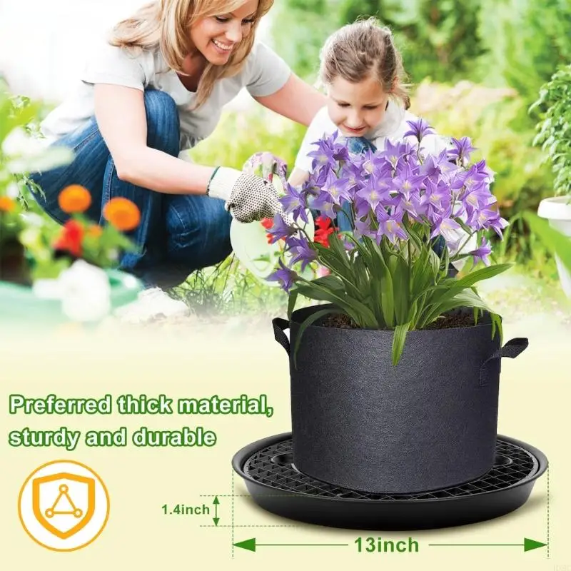 Pack Water Holding Plant Dishes for 5 Gallon Grow Sacks Highlighting Identity Watering Structure HX6C