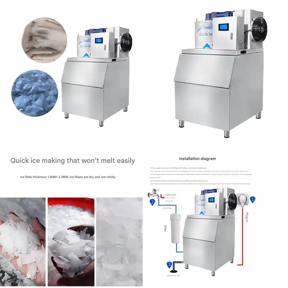 

High Efficiency Commercial Flake Ice Maker for Food Ingredient Keep Food Fresh Longer