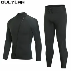 Oulylan Winter 3MM Neoprene Wetsuit Men Diving Jacket Long Sleeve Snorkeling Coat Male Surfing Jacket Fishing Thermal Swimwear