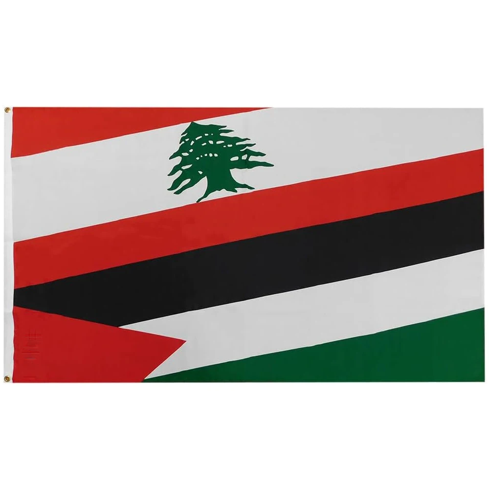 Flagnshow 100% Polyester  Lebanon Palestine Flags